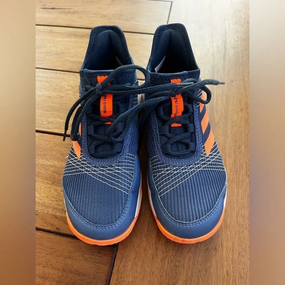 Adidas Kids' Blue and Orange Sneakers; Size 3.5 but fits women’s Size 5 too!
